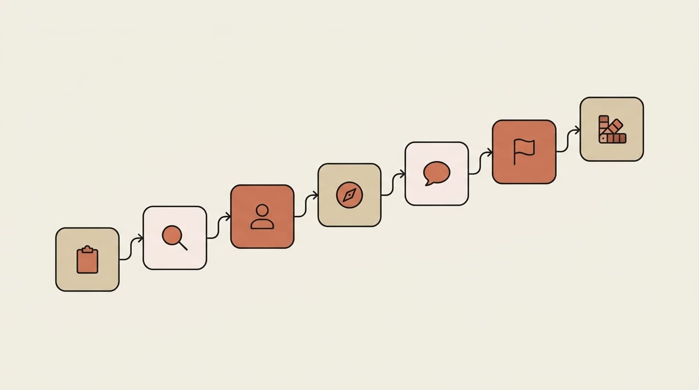The 7-step brand marketing workflow — seven chained Agent Skills that take a brand from intake brief to visual style guide