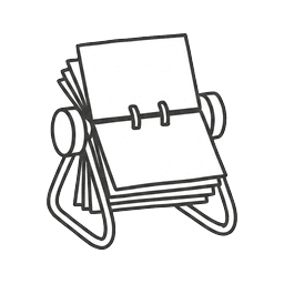 A rotary card file of contacts