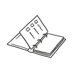 An open ring binder with a checklist page