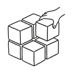 Three blocks stacked together