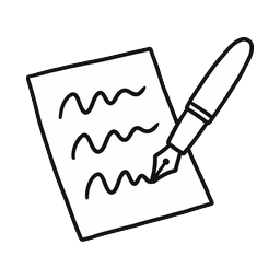 A fountain pen writing on a sheet of paper